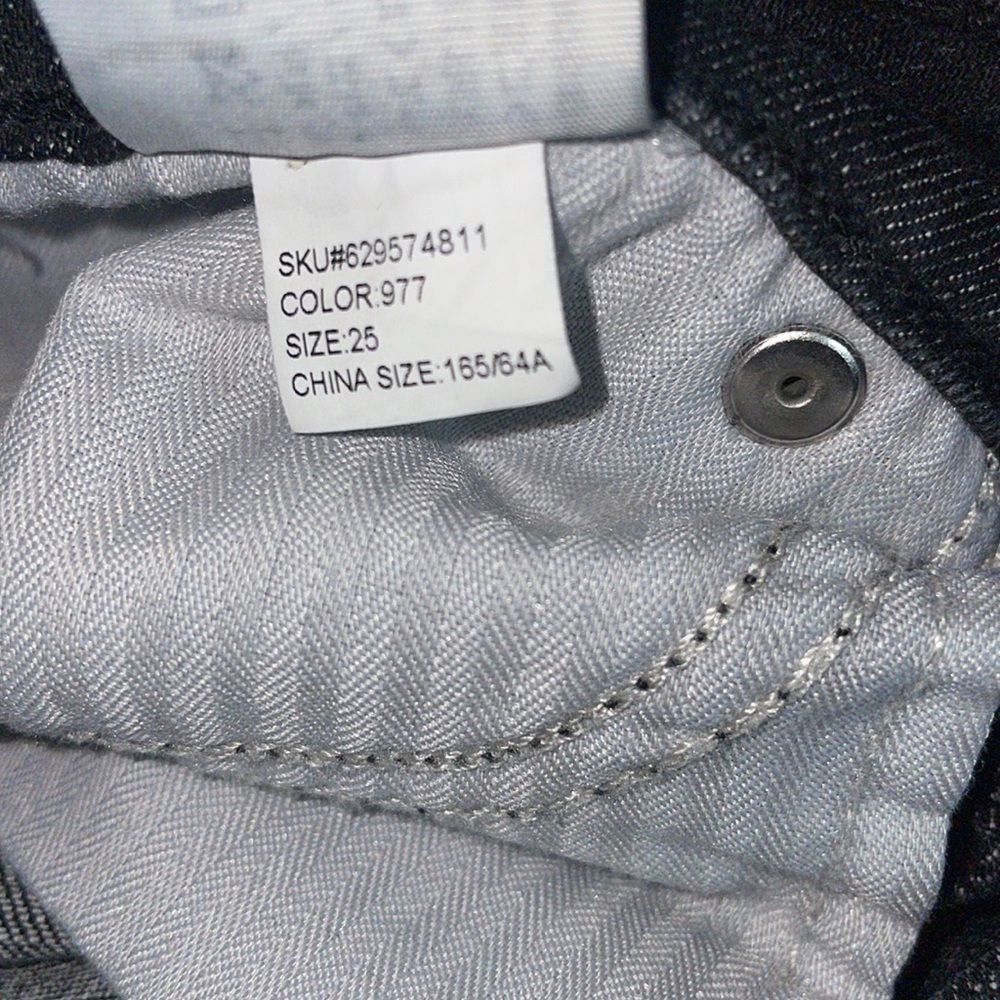 Abercrombie & Fitch Harper Low Rise Ankle Distressed Black Jeans Size 25/0 - Picture 5 of 5